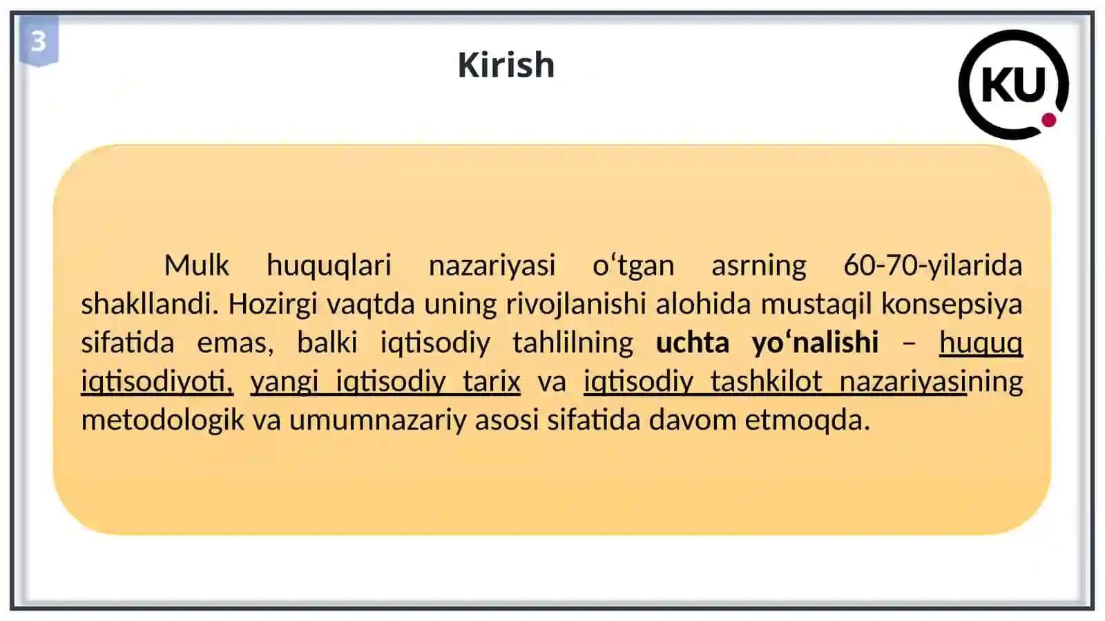 Mulk huquqlari nazariyasi va mulkchilik shakllarining rivojlanish evolyusiyasi 3