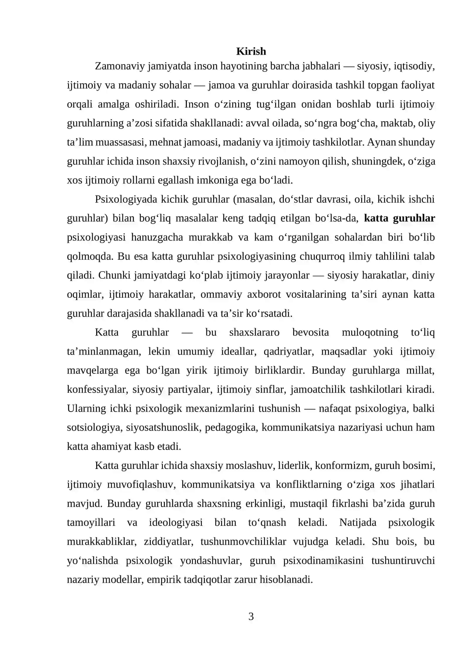 Katta guruhlar psixologiyasining nazariy asoslari 3