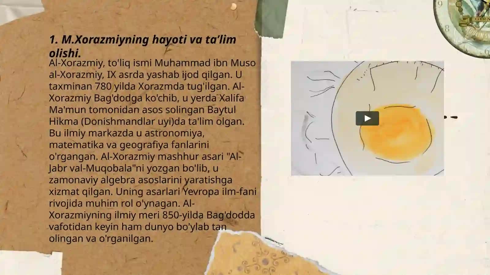 M.Xorazmiyning hayoti va ta’lim olishi 3