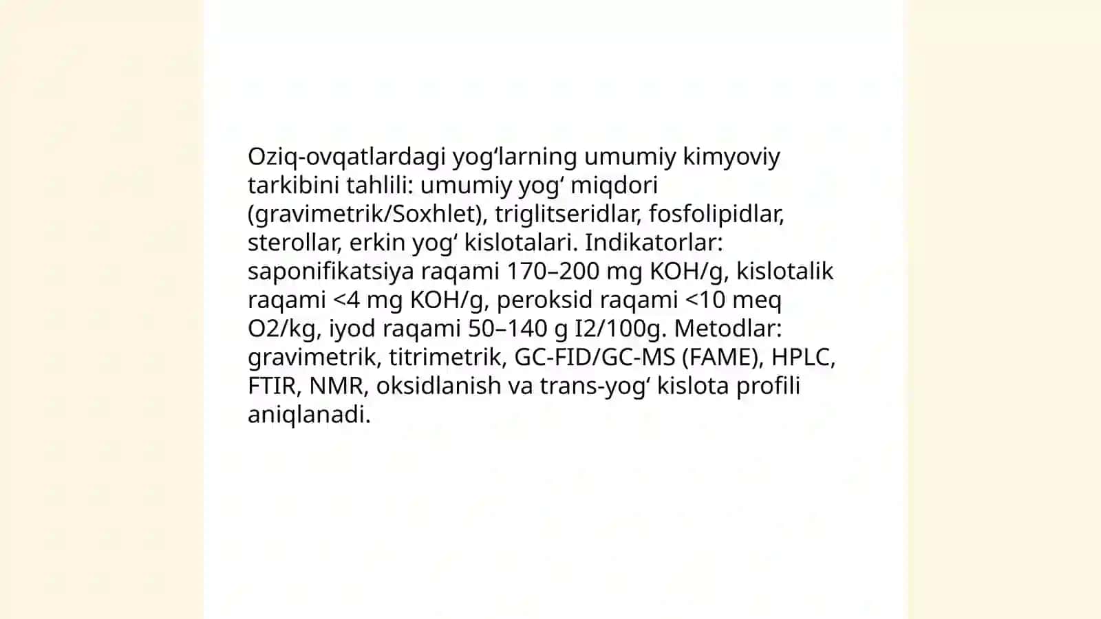 Yog‘larning kimyoviy tarkibi 3