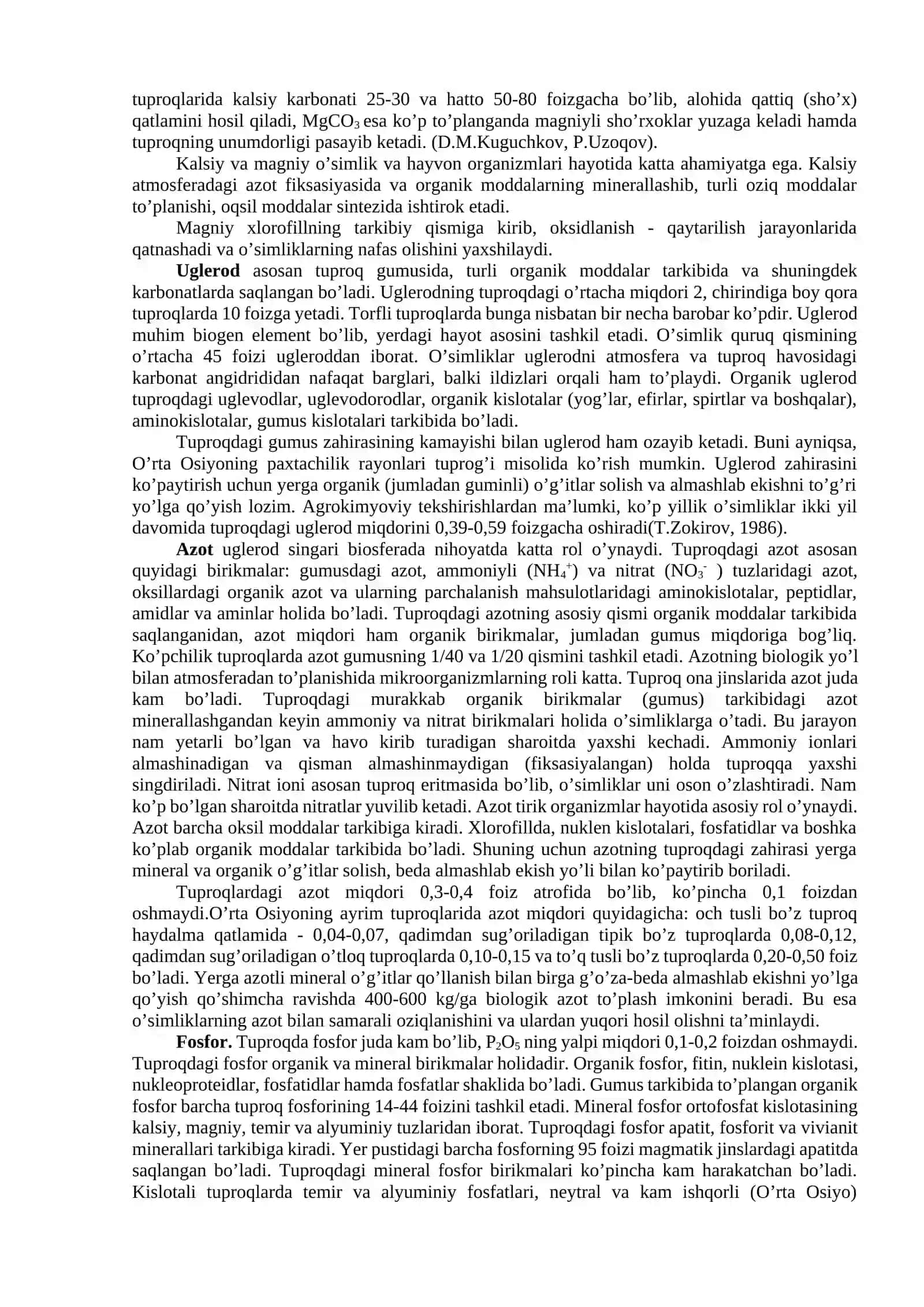 Tuproqning kimyoviy va organik qismi va tuproq biotasining ahamiyati 3
