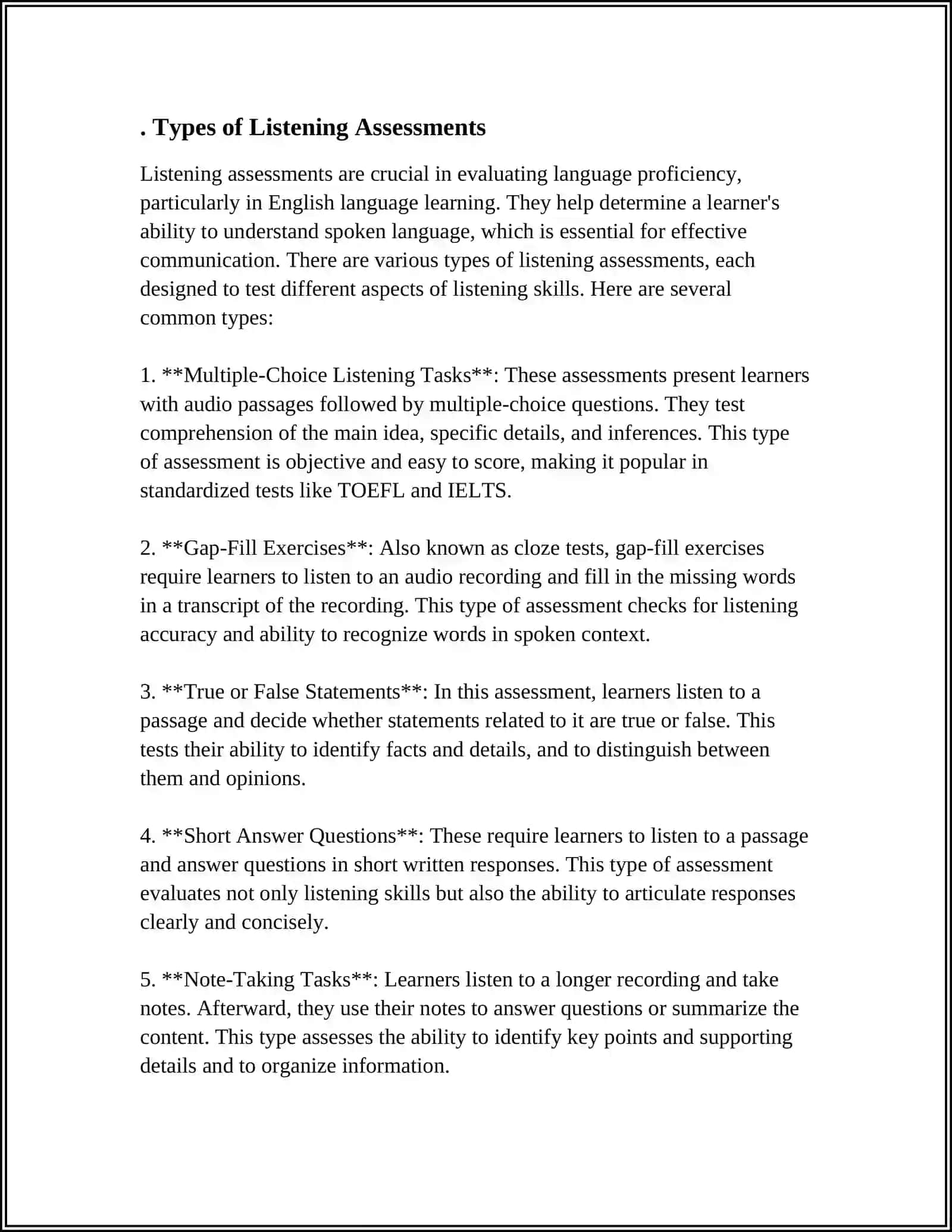 ASSESSMENT OF LISTENING 3