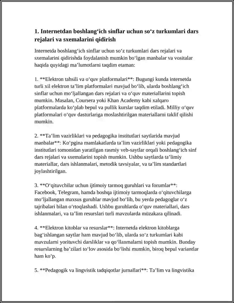INTERNETDAN BOSHLANGʻICH SINFLARDA SOʻZ TURKUMLARINI OʻRGANISHGA OID MAʼLUMOTLARNI YIGʻISH 3