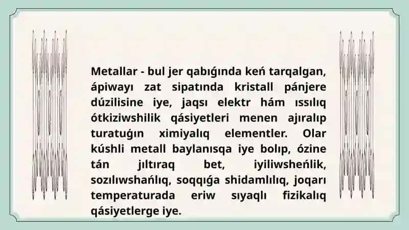 Metallar haqqında darslik 3