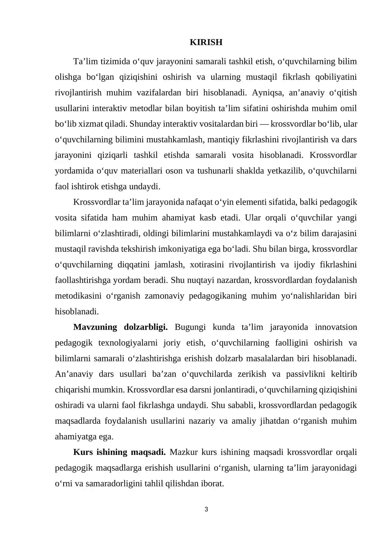 Krossvordlar orqali pedagogik maqsadlarni erishish usullari 3