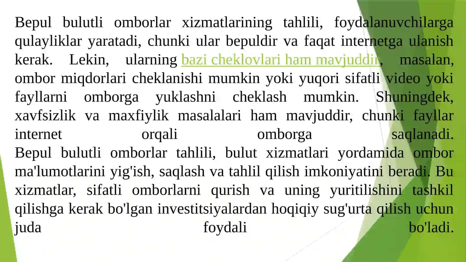 Bepul bulutli omborlar tahlili 3