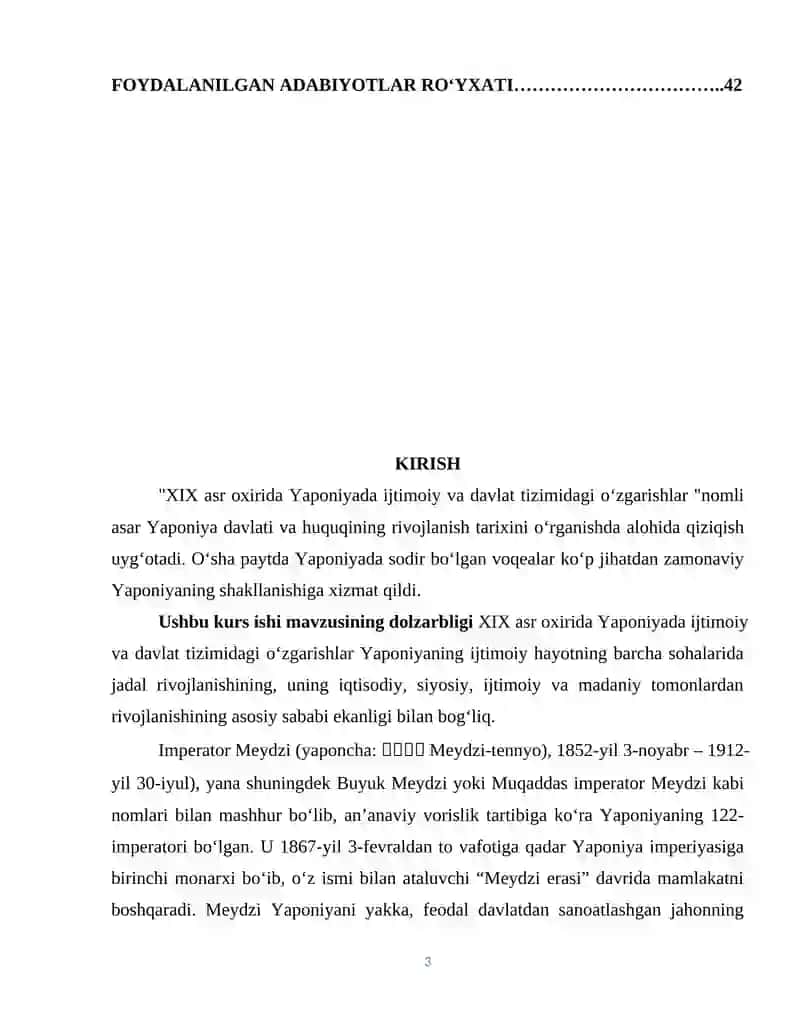 YAPONIYA MEYDZI TIKLANISH DAVRIDA. ISLOHOTLAR 3