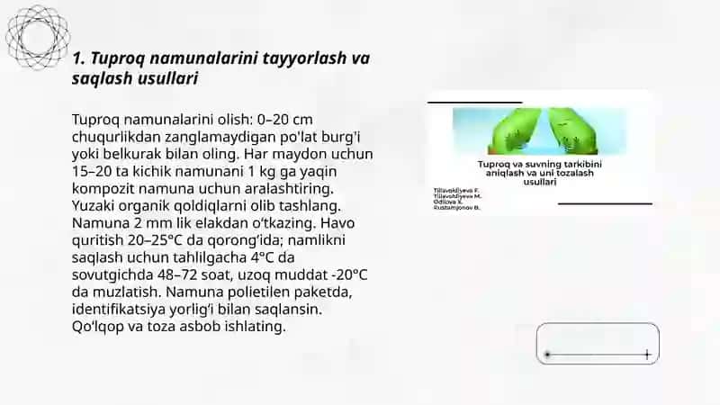 Tuproq va suvdagi ion bogʻlanishli moddalarni anniqlash 3