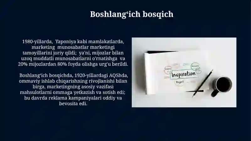 Marketingning Rivojlanish Bosqichlari 3