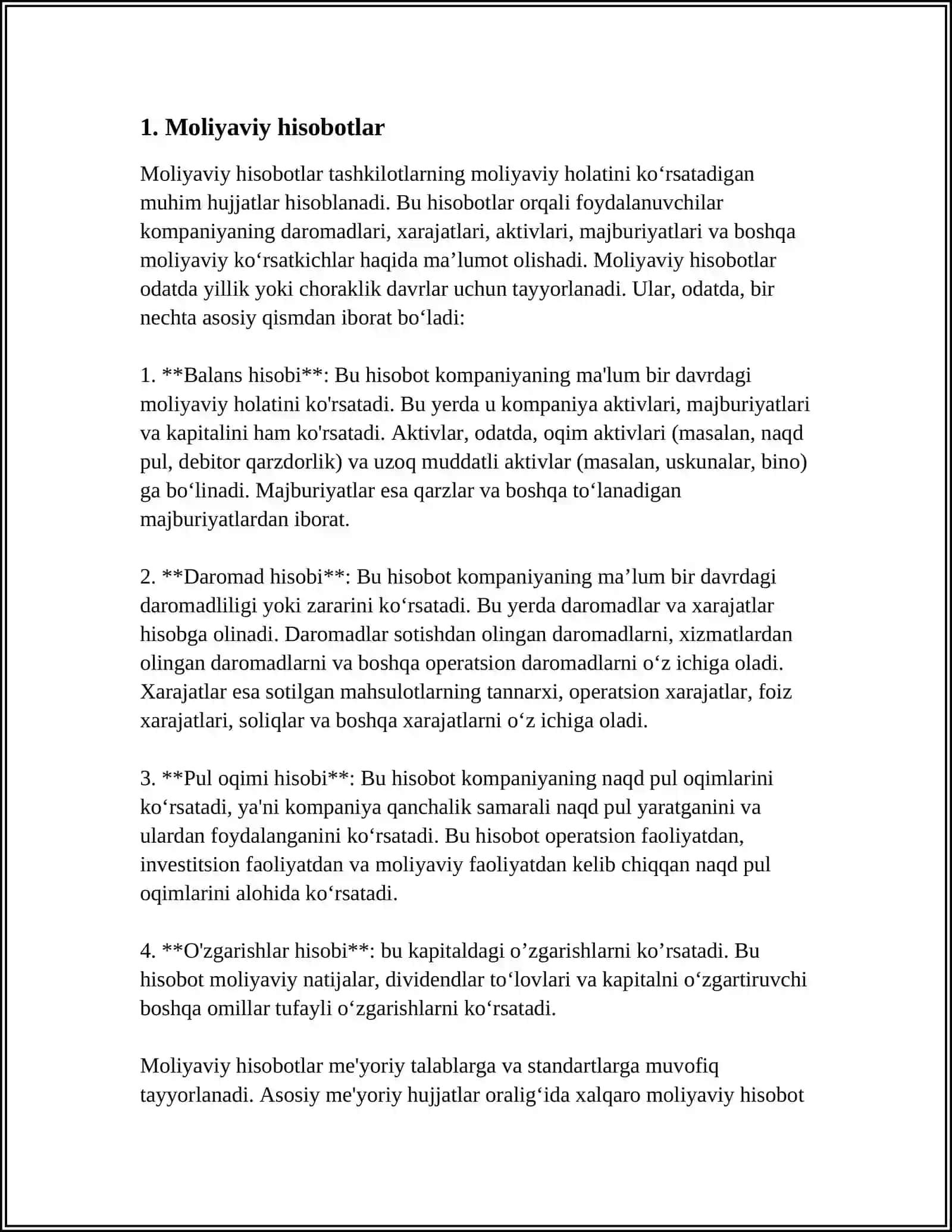 Moliyaviy hisobotlar 3
