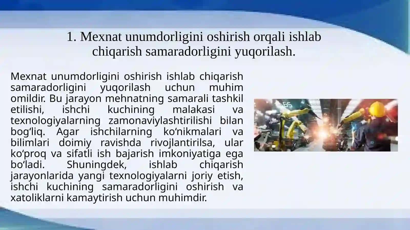 Mexnatunumdorligini oshirish 3