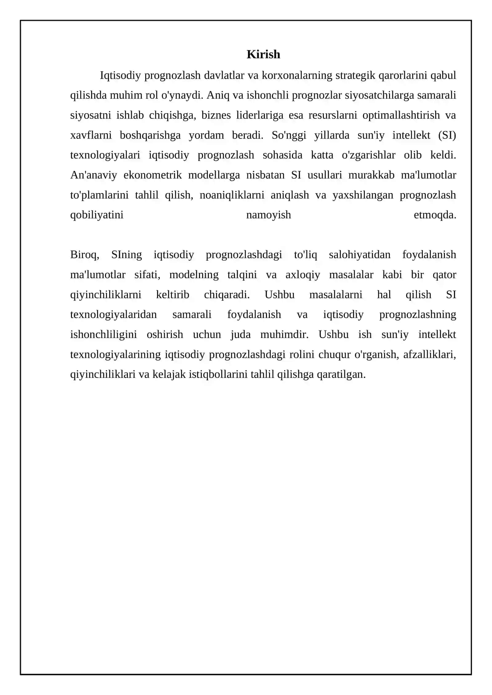 Sun'iy intellektning iqtisodiy prognozlashdagi afzalliklari va usullari 3
