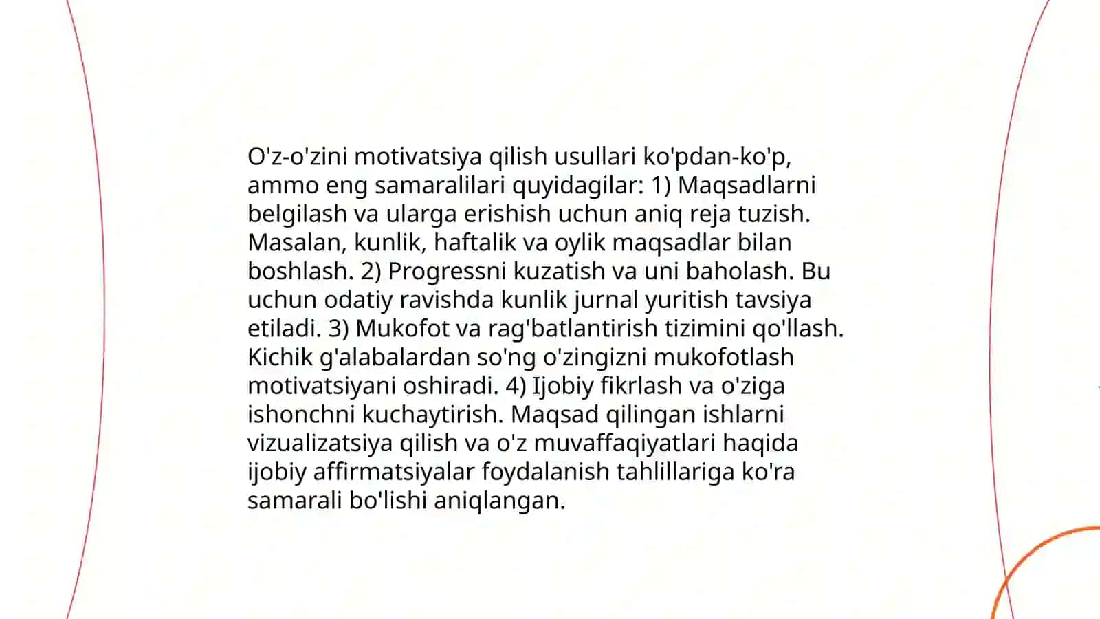 O'z o'zini boshqarish ko'nikmalarini rivojlantirish 3