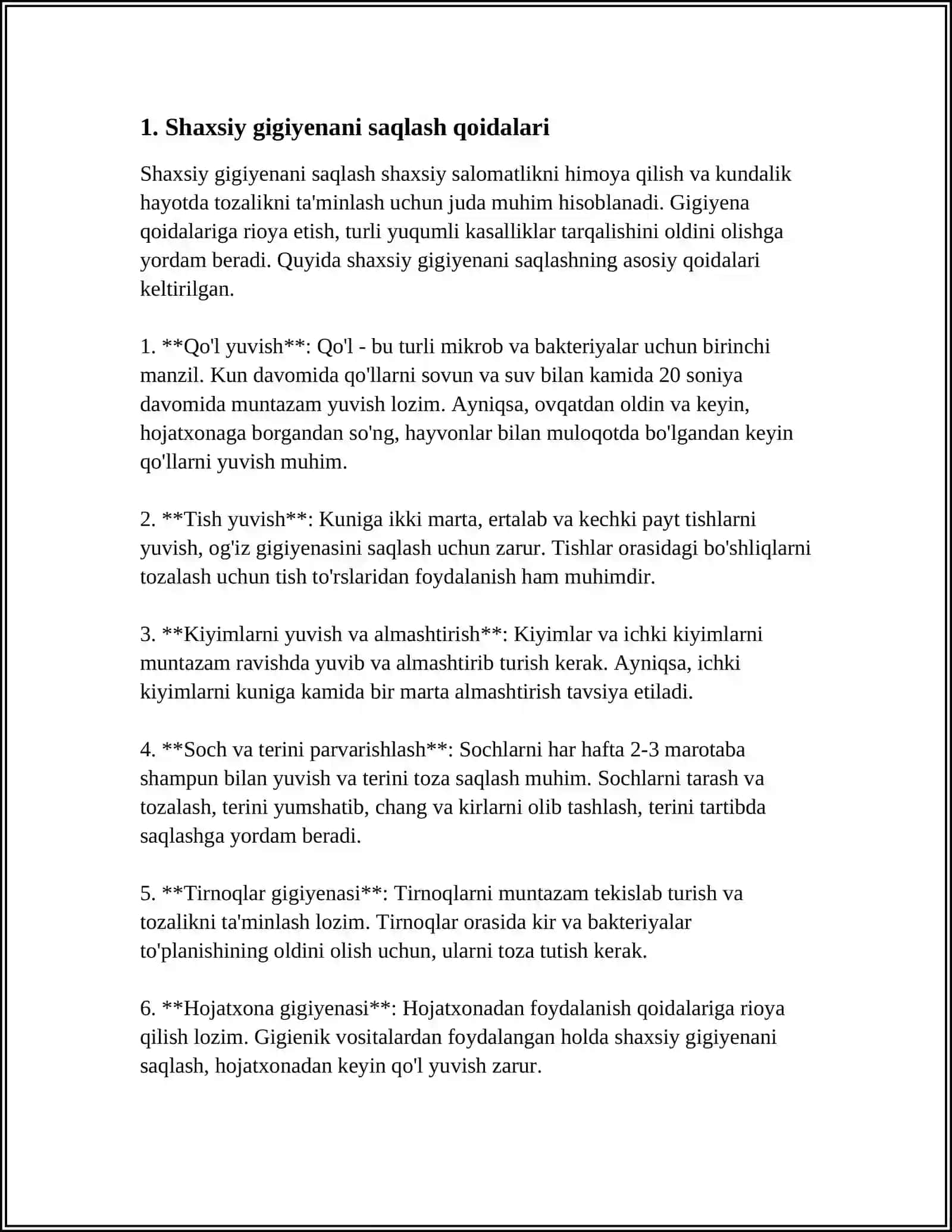 KASALNI DAVOLLASHDA GIGIENA QOYIDALARI 3