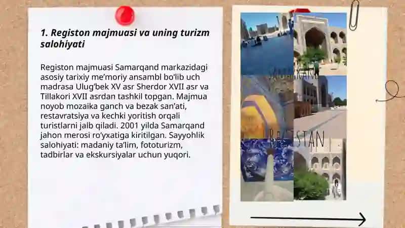 Registon majmuasi va uning turizm salohiyati 3