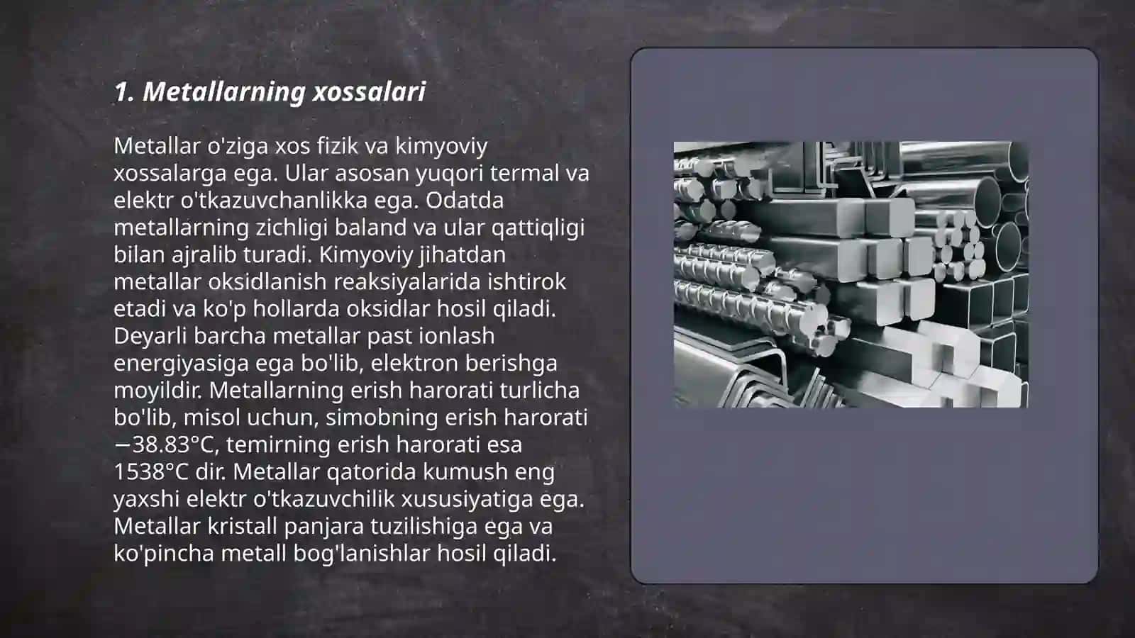 Metallar kimyosi 3