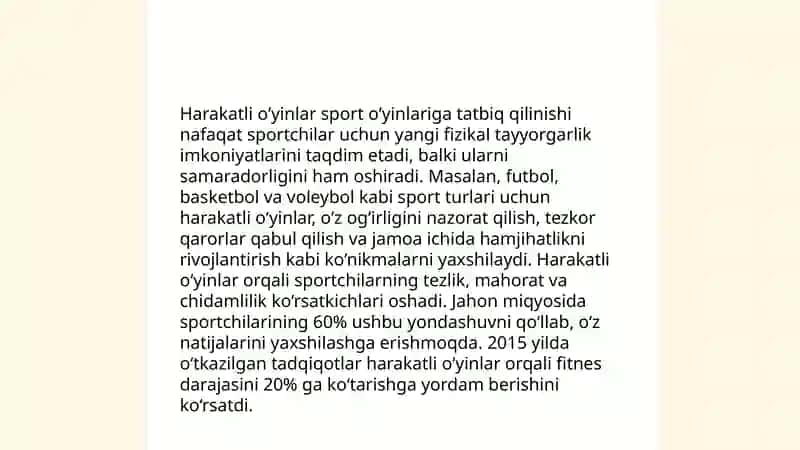 Harakatli o‘yinlar orqali sport óyinlari elementlarini órgatish 3