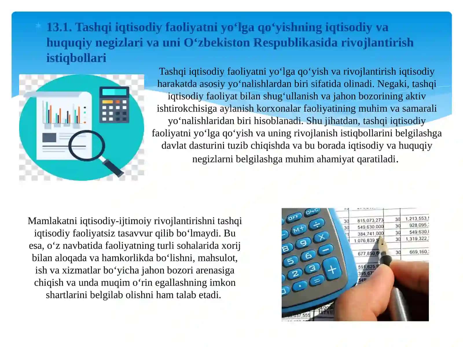 XO‘JALIK YURITUVCHI SUBYEKTNING TASHQI IQTISODIY FAOLIYATI TAHLILI 3