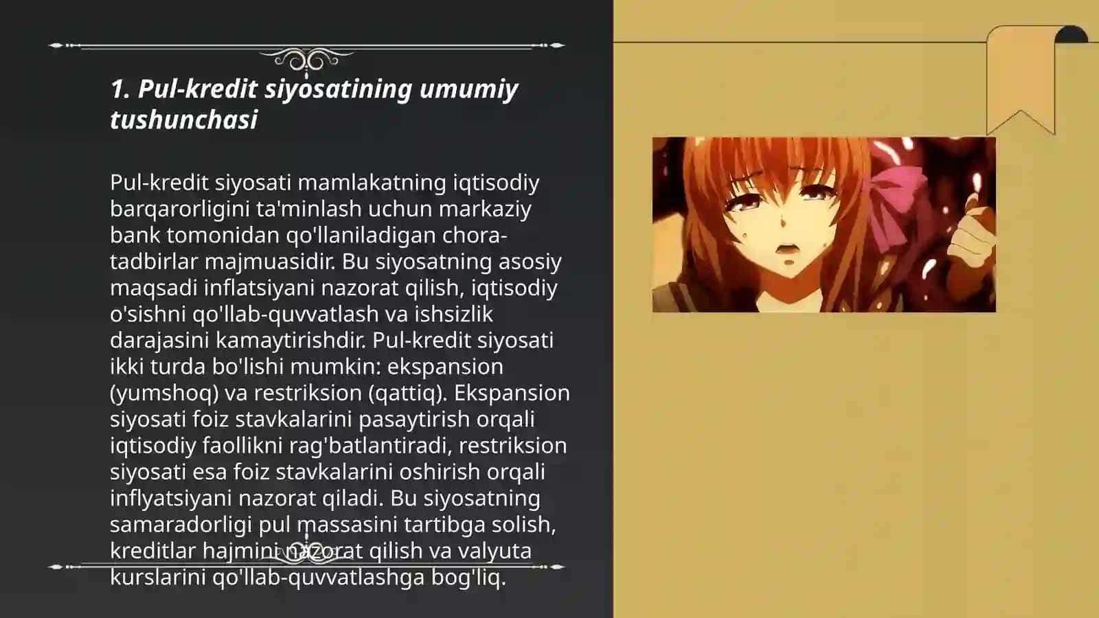 Pul kredit siyosatining inflatsiyaga tasiri. Oʻzbekiston tajribasi 3