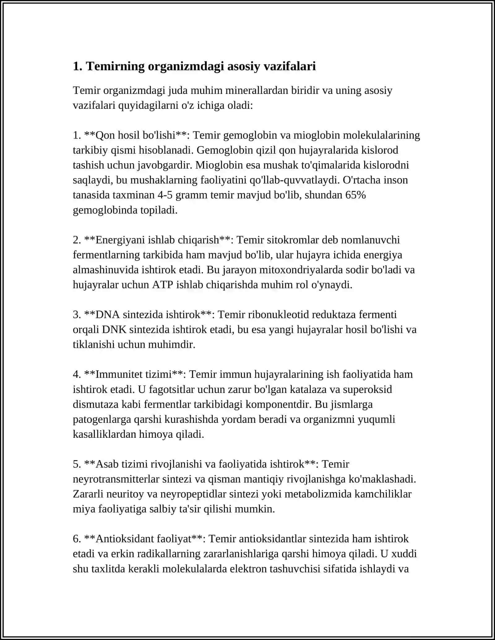 MAXSUS MAHSULOTLARNING (TEMIR, YOD, BUG'DOY) ORGANIZMDAGI XUSUSIYATLARI 3