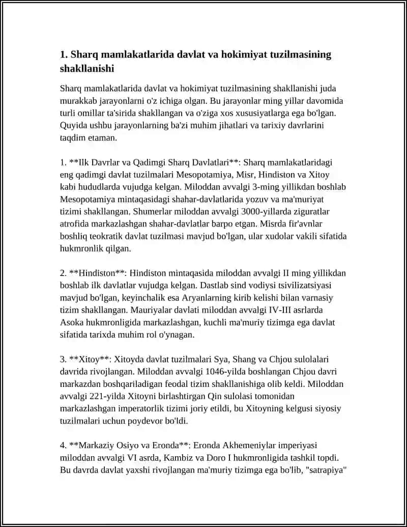 SHARQ MAMLAKATLARIDA KUCH, DAVLAT VA IJTIMOIY-IQTISODIY TARAQQIYOT 3