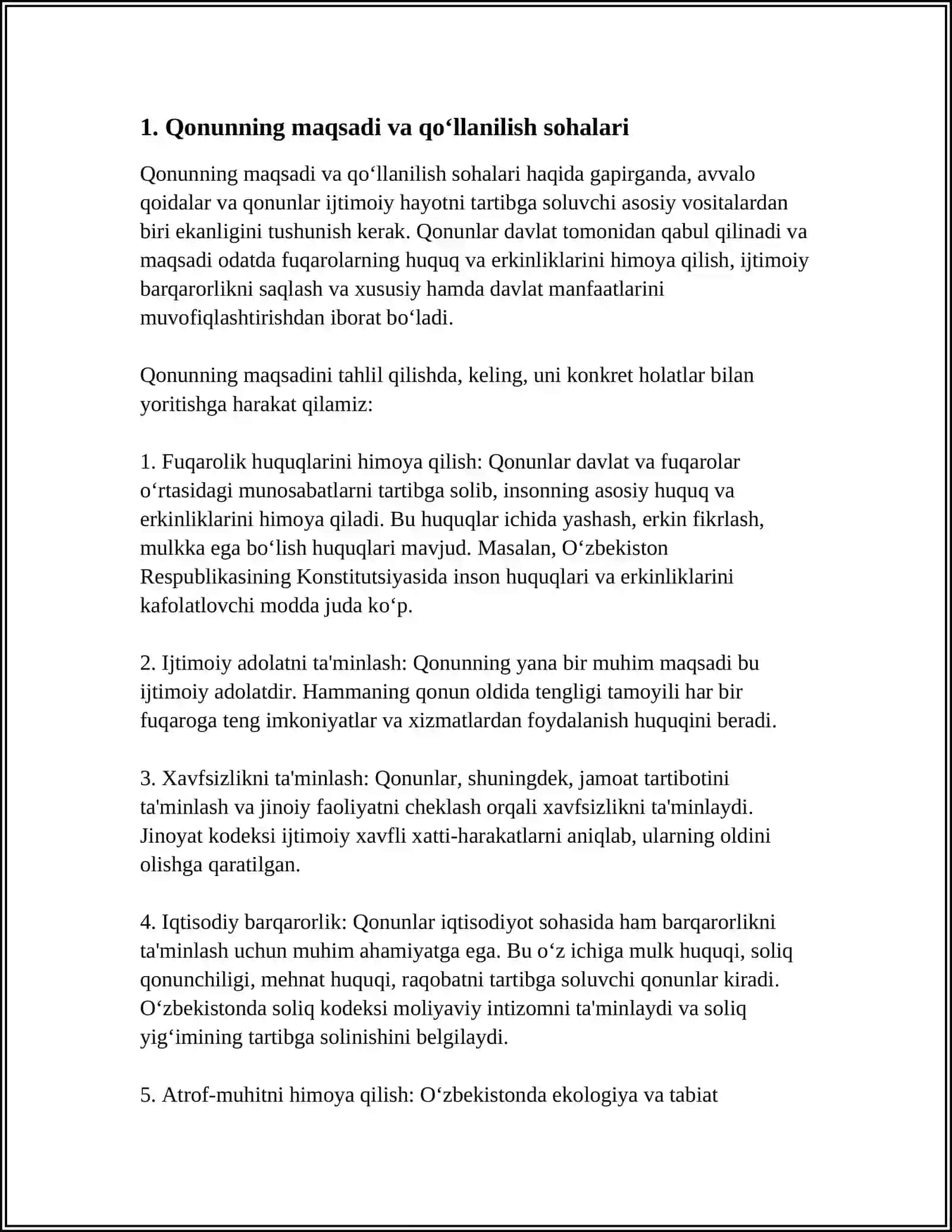 ØZBEKISTON RESPUBLIKASIDA YER TUZISHNING ASOSIY QONUNI 3