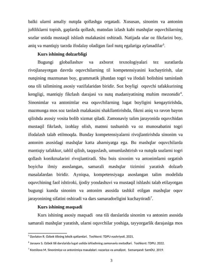 Ona tili darslarida sinonim va antonim asosida mashqlar yaratish 3