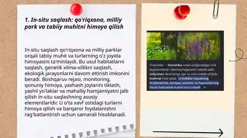 Ósimliklar va hayvonlar turlari saqlash usullari 3