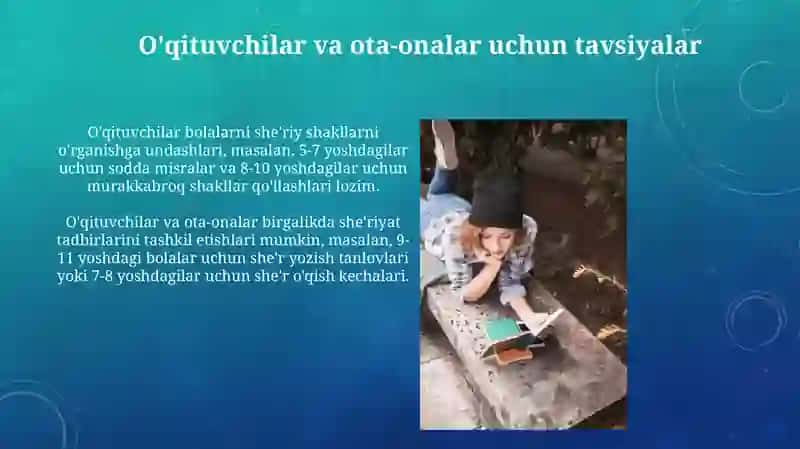 Bolalar adabiyotida shakliy izlanish va raqamli she'rlarning o'rni va ahamiyati 3
