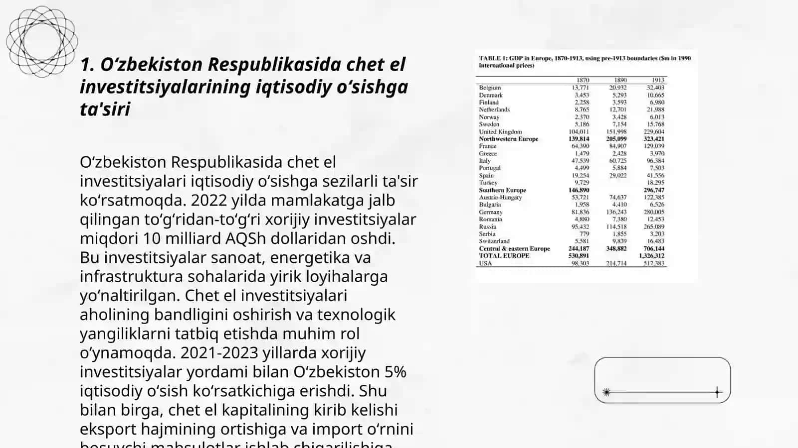 Oʻzbekiston Respublikasida chet el investitsiyalarining iqtisodiy oʻsishga ta'siri 3