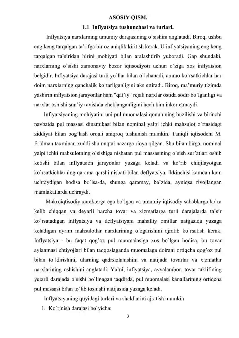 Inflyatsiya tushunchasi va turlari. 3