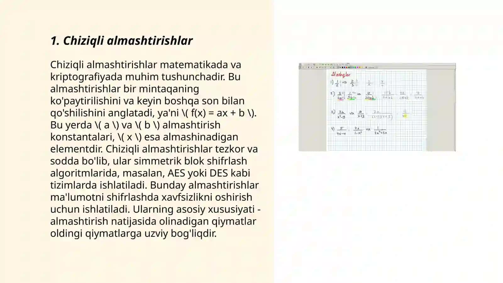 Ôz-ôziga qôshma, unitar ôrin almashtiruvchi va normal almashtirishlar. Chiziqli almashtirish matritsasini jordan normal formaga keltirish 3