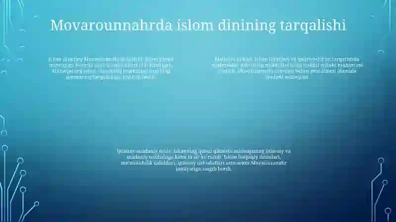 Movaronunnahrda Islom Dining Tarqalishi Va Madrasa Talimi Shakillanishining Ijtimoyi Madaniy Hayotga Tasiri 3
