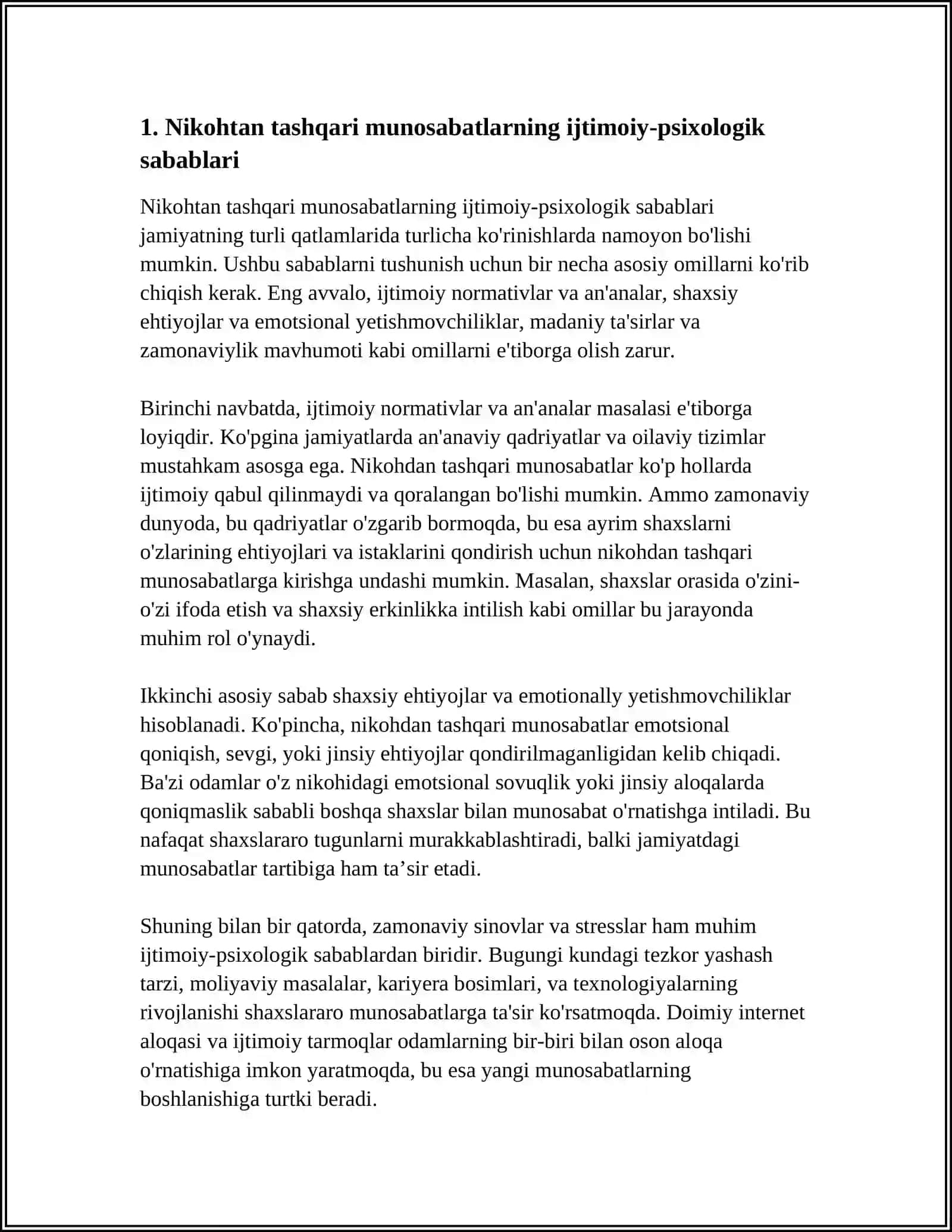 NIKOHTAN TASHQARI MUNOSABATLARNING IJTIMOIY PSIXOLOGIK XUSUSIYATLARI 3