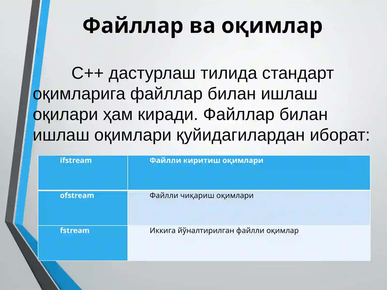 Файллар билан ишлаш функциялари 3