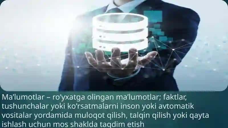MA’LUMOT TUSHUNCHASI. MA’LUMOTLAR MODELI, TURLARI VA TUZILISHI 3