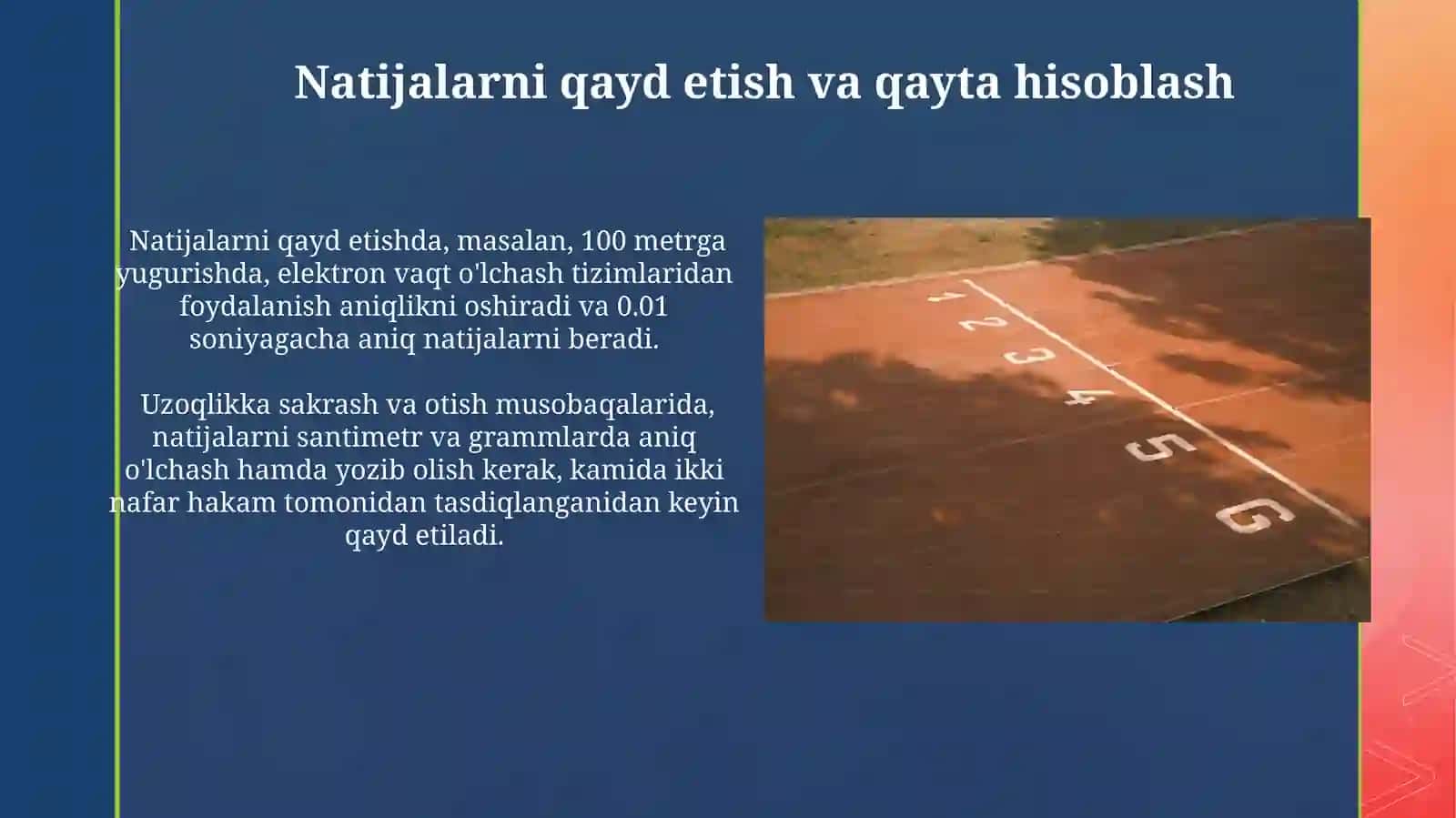 Yengil atletka turlari boʻycha musobaqalar oʻtkazish va hakamlik qlish 3