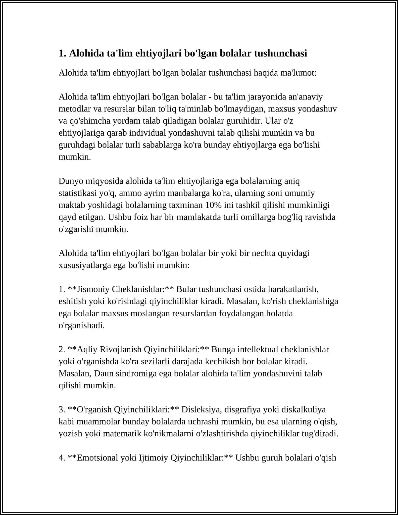 ALOHIDA TA'LIM EHTIYOJLARI BO'LGAN BOLALARNI INKLYUZIV TA'LIM VA TARBIYALASH KONSEPSIYASI 3