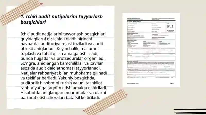 Ichki audit natijalarini rasmiylashtirish tartibi 3