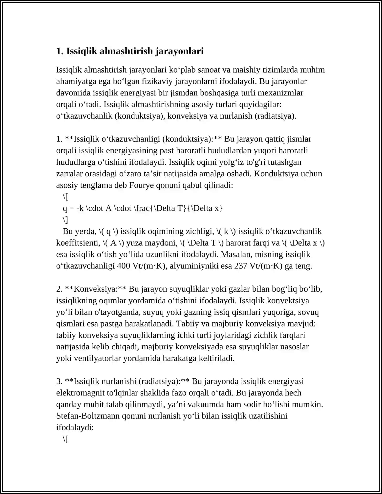 ISSIQLIK ALMASHINUV APPARATLARINI ISSIQLIK HISOBI 3