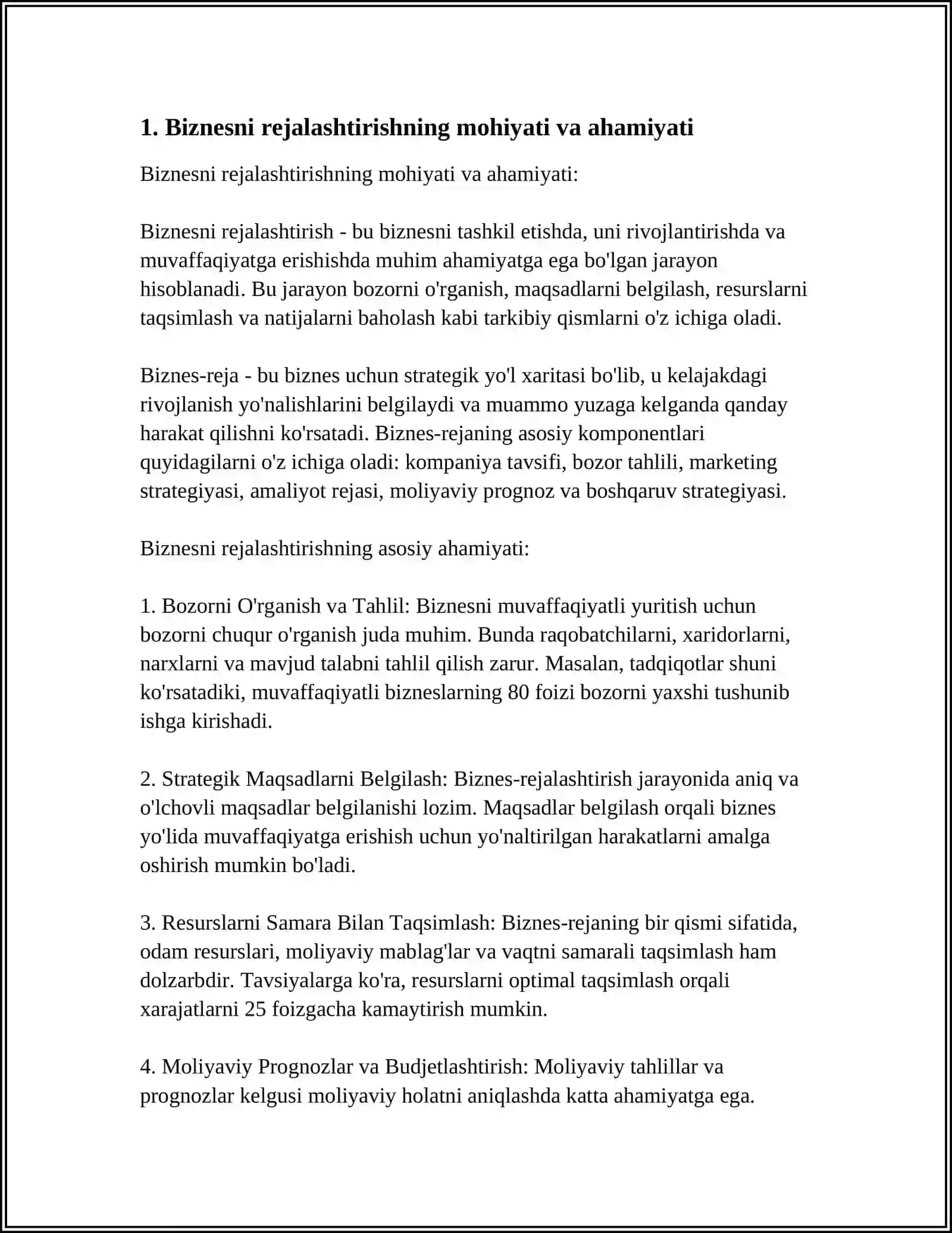 BIZNESNI REJALASHTIRISH VA UNING TURLARI 3