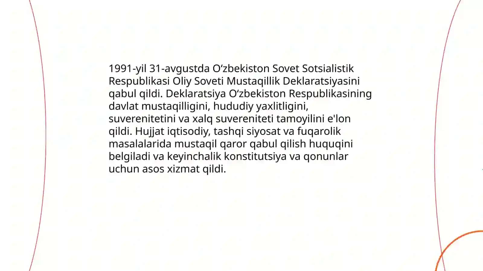 Oʻzbekiston Respublikasi mustaqillikka erishgan kun 3