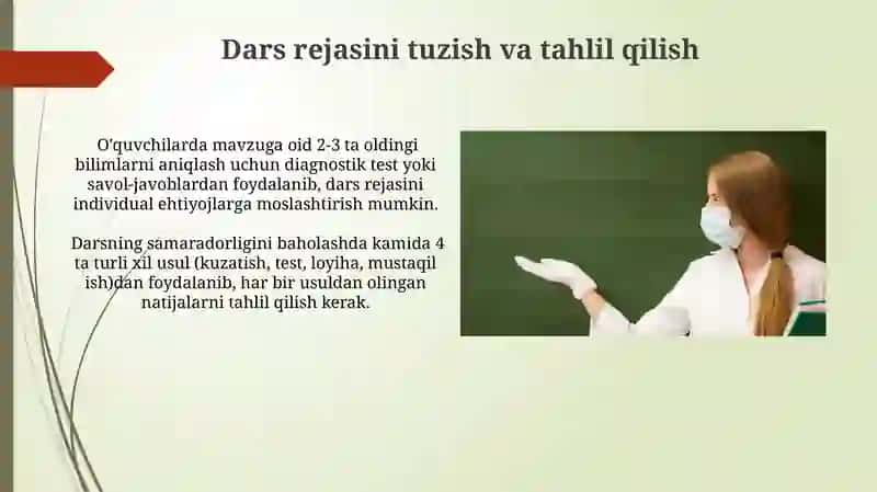 Biologiya òqitish metodikasidan dars ishlanma 3