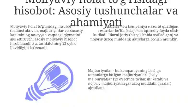 Moliyaviy holat to'g'risidagi hisobot shakli va uning tuzilishi 3