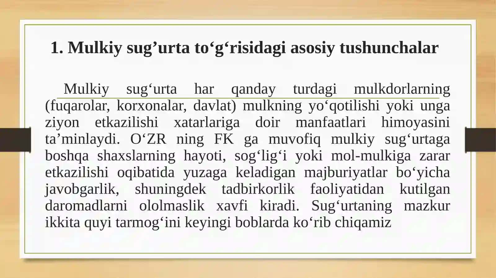 Yuridik va jismoniy shaxslarning mol-mulkini sug‘urtalash 3