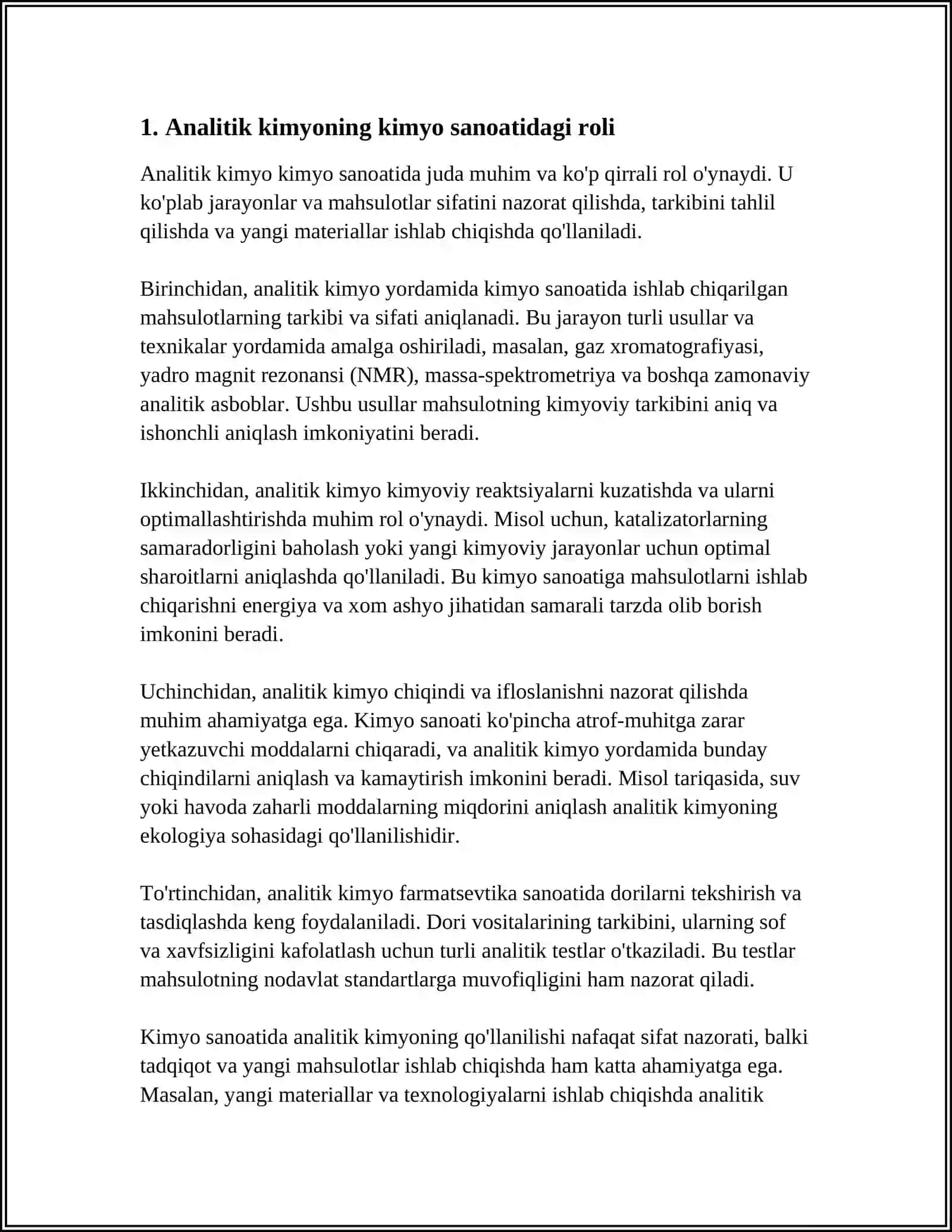 ANALITIK KIMYO FANINING TEXNALOGYADAGI AHAMIYATI 3