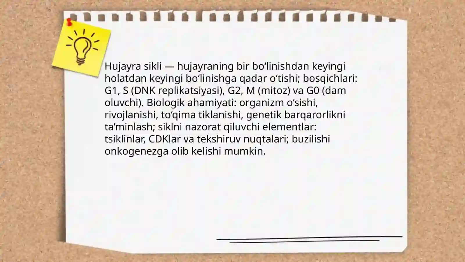 Hujayra biologiyasi.Hujayra sikili va uning davriyligi 3