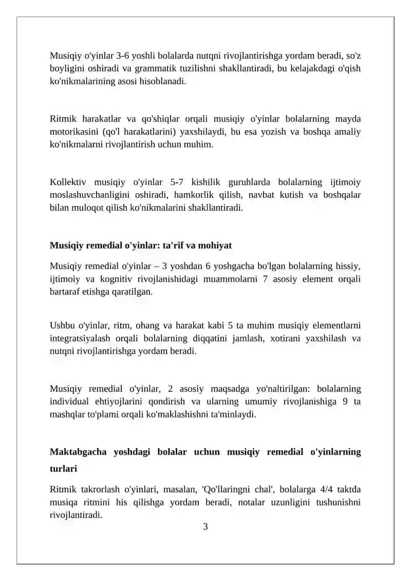 "Maktabgacha ta'lim tashkilotlarida musiqaviy redaktiv o'yinlar" 3