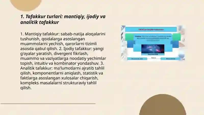 Tafakkur va intellektual qobiliyatlar 3