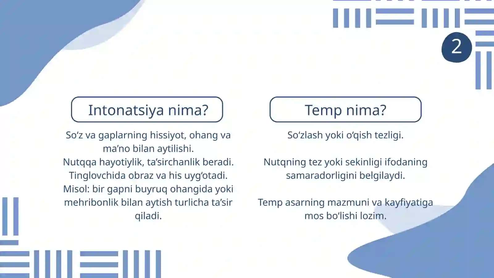 INTONATSIYA TEMP- IFODALI OʻQISHNING ASOSIY VAZIFALARI 3